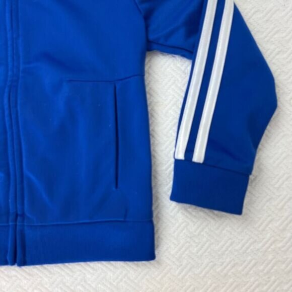 Adidas Toddler Size 3T Blue Full Zip Activewear Jacket Tracksuit Unisex Boy Girl - Picture 2 of 12
